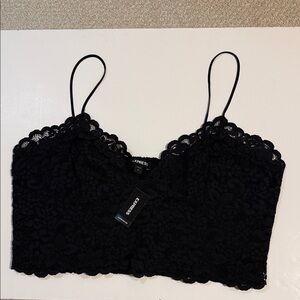 Express Allover Lace Cropped Cami NWT